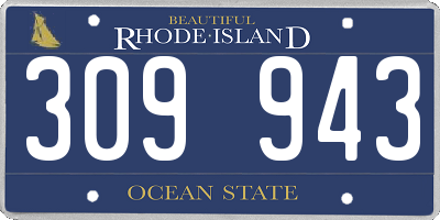 RI license plate 309943