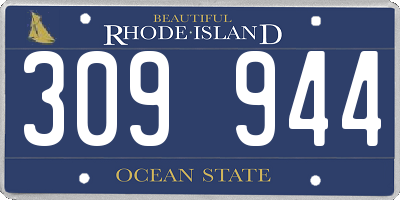 RI license plate 309944