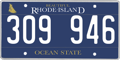 RI license plate 309946