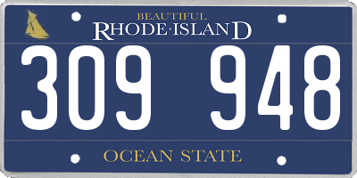RI license plate 309948