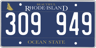 RI license plate 309949