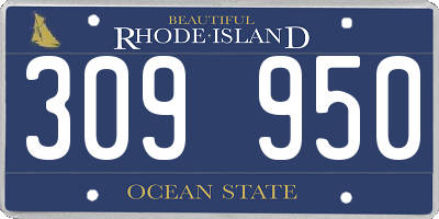 RI license plate 309950