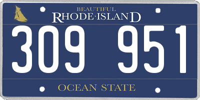RI license plate 309951