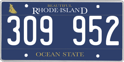RI license plate 309952