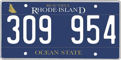 RI license plate 309954