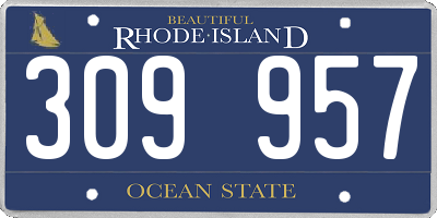 RI license plate 309957