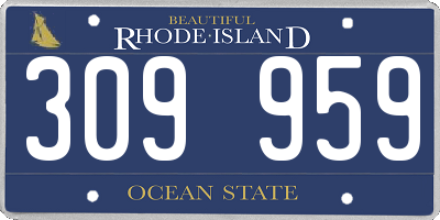 RI license plate 309959