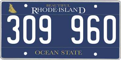 RI license plate 309960