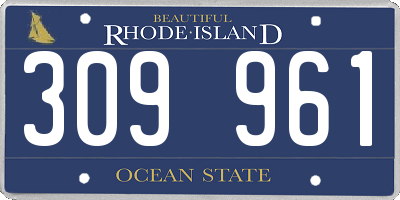 RI license plate 309961
