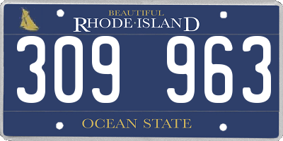 RI license plate 309963