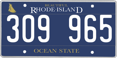 RI license plate 309965