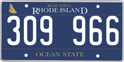 RI license plate 309966