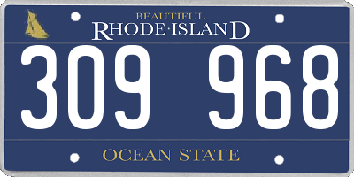 RI license plate 309968