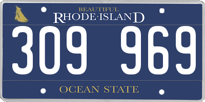RI license plate 309969