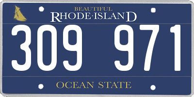 RI license plate 309971
