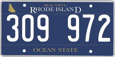 RI license plate 309972