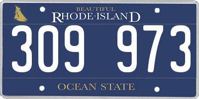 RI license plate 309973