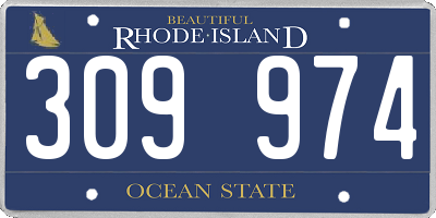 RI license plate 309974