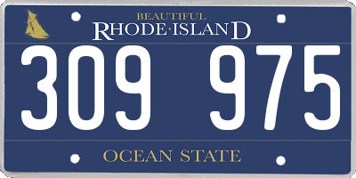 RI license plate 309975