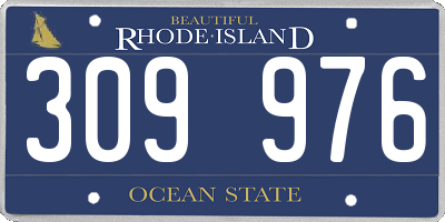 RI license plate 309976