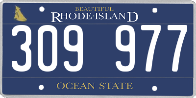 RI license plate 309977