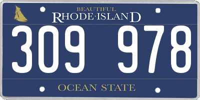 RI license plate 309978