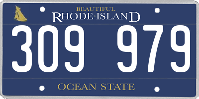 RI license plate 309979