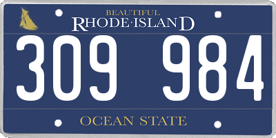 RI license plate 309984