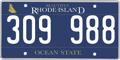 RI license plate 309988