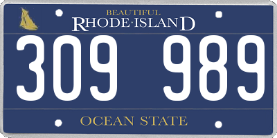 RI license plate 309989