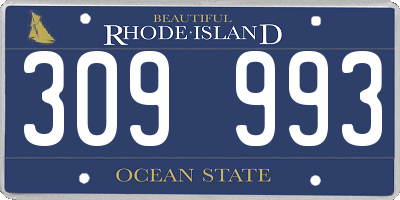 RI license plate 309993