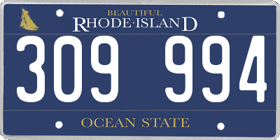 RI license plate 309994