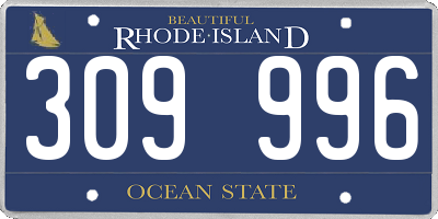 RI license plate 309996