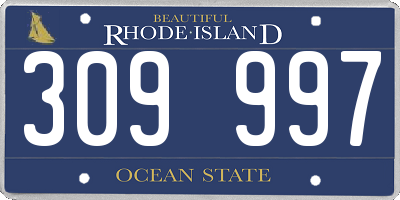 RI license plate 309997
