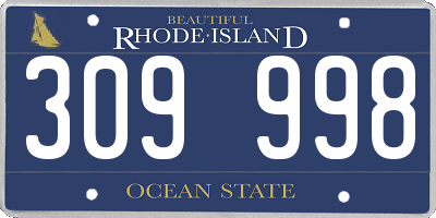 RI license plate 309998