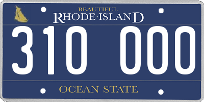 RI license plate 310000