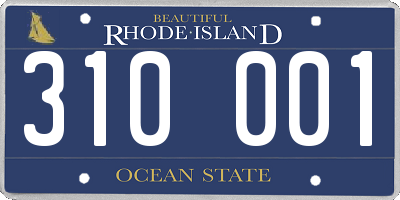 RI license plate 310001