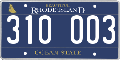 RI license plate 310003