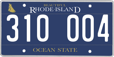 RI license plate 310004