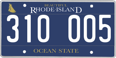 RI license plate 310005