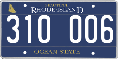 RI license plate 310006