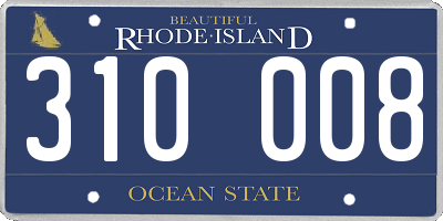 RI license plate 310008
