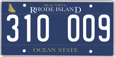 RI license plate 310009