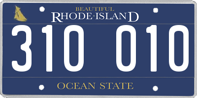 RI license plate 310010