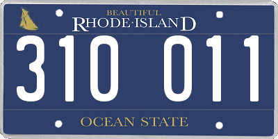 RI license plate 310011