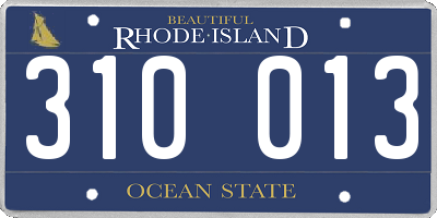 RI license plate 310013