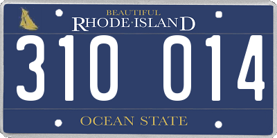 RI license plate 310014