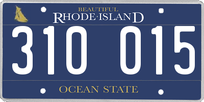 RI license plate 310015