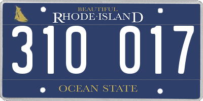 RI license plate 310017