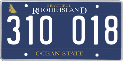 RI license plate 310018